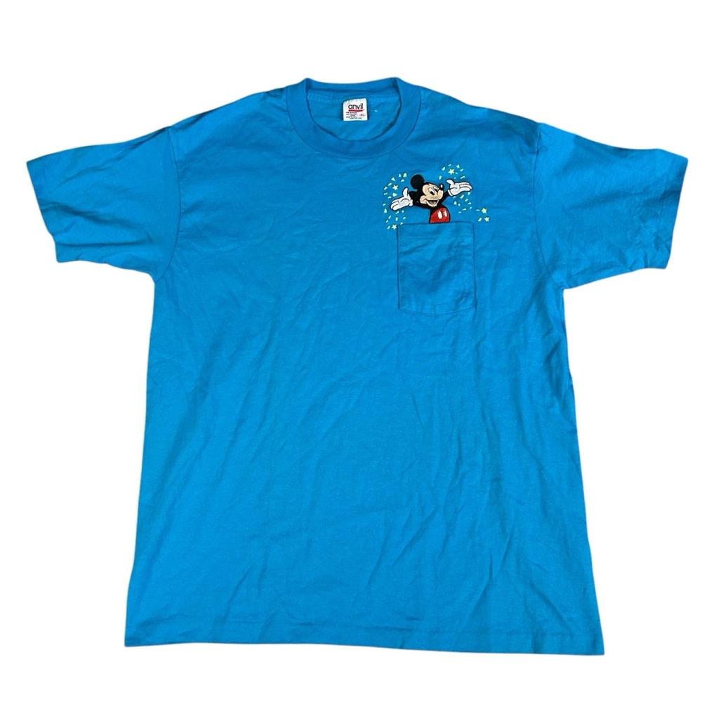 Vintage 90's Disney Mickey Mouse Single Stitch Men's Anvil T-Shirt Blue XL